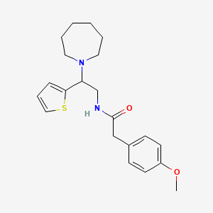 molecular formula C21H28N2O2S B11338571 N-[2-(azepan-1-yl)-2-(thiophen-2-yl)ethyl]-2-(4-methoxyphenyl)acetamide 