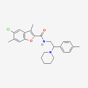 5-chloro-3,6-dimethyl-N-[2-(4-methylphenyl)-2-(piperidin-1-yl)ethyl]-1-benzofuran-2-carboxamide