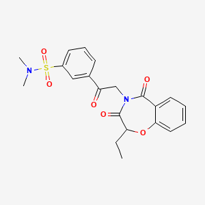 3-[(2-ethyl-3,5-dioxo-2,3-dihydro-1,4-benzoxazepin-4(5H)-yl)acetyl]-N,N-dimethylbenzenesulfonamide