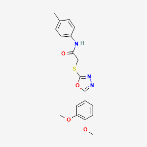 2-{[5-(3,4-dimethoxyphenyl)-1,3,4-oxadiazol-2-yl]sulfanyl}-N-(4-methylphenyl)acetamide