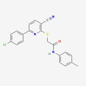 molecular formula C21H16ClN3OS B11338604 2-{[6-(4-chlorophenyl)-3-cyanopyridin-2-yl]sulfanyl}-N-(4-methylphenyl)acetamide 