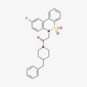 1-(4-Benzyl-1-piperidinyl)-2-(9-fluoro-5,5-dioxido-6H-dibenzo[C,E][1,2]thiazin-6-YL)ethanone