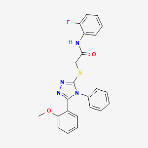 N-(2-fluorophenyl)-2-{[5-(2-methoxyphenyl)-4-phenyl-4H-1,2,4-triazol-3-yl]sulfanyl}acetamide