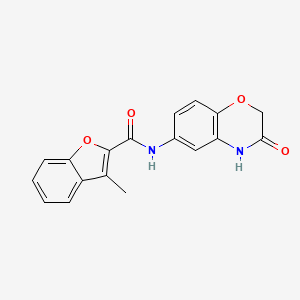 molecular formula C18H14N2O4 B11338657 3-methyl-N-(3-oxo-3,4-dihydro-2H-1,4-benzoxazin-6-yl)-1-benzofuran-2-carboxamide 