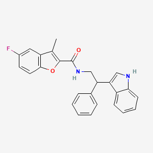 molecular formula C26H21FN2O2 B11338659 5-fluoro-N-[2-(1H-indol-3-yl)-2-phenylethyl]-3-methyl-1-benzofuran-2-carboxamide 