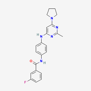 3-Fluoro-N-(4-{[2-methyl-6-(pyrrolidin-1-YL)pyrimidin-4-YL]amino}phenyl)benzamide