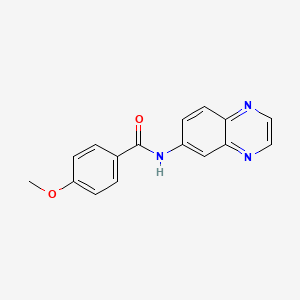 molecular formula C16H13N3O2 B11338666 4-methoxy-N-(quinoxalin-6-yl)benzamide 