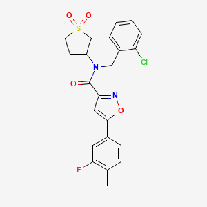 N-(2-chlorobenzyl)-N-(1,1-dioxidotetrahydrothiophen-3-yl)-5-(3-fluoro-4-methylphenyl)-1,2-oxazole-3-carboxamide