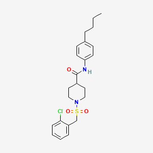 molecular formula C23H29ClN2O3S B11338693 N-(4-butylphenyl)-1-[(2-chlorobenzyl)sulfonyl]piperidine-4-carboxamide 