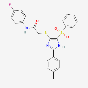 N-(4-fluorophenyl)-2-{[2-(4-methylphenyl)-4-(phenylsulfonyl)-1H-imidazol-5-yl]sulfanyl}acetamide