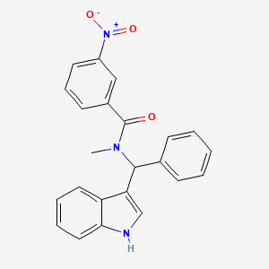 molecular formula C23H19N3O3 B11338701 N-[1H-indol-3-yl(phenyl)methyl]-N-methyl-3-nitrobenzamide 