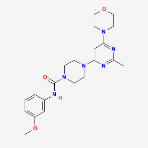 molecular formula C21H28N6O3 B11338729 N-(3-methoxyphenyl)-4-(2-methyl-6-morpholinopyrimidin-4-yl)piperazine-1-carboxamide 