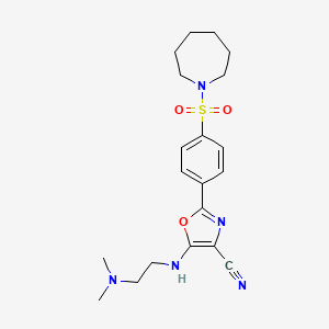 2-[4-(Azepan-1-ylsulfonyl)phenyl]-5-{[2-(dimethylamino)ethyl]amino}-1,3-oxazole-4-carbonitrile