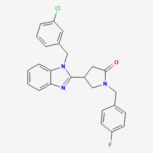 4-[1-(3-chlorobenzyl)-1H-benzimidazol-2-yl]-1-(4-fluorobenzyl)pyrrolidin-2-one