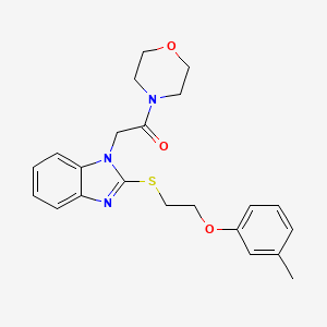 2-(2-{[2-(3-methylphenoxy)ethyl]sulfanyl}-1H-benzimidazol-1-yl)-1-(morpholin-4-yl)ethanone