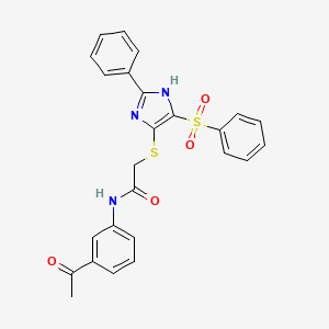 N-(3-acetylphenyl)-2-{[2-phenyl-4-(phenylsulfonyl)-1H-imidazol-5-yl]sulfanyl}acetamide