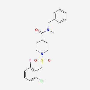 molecular formula C21H24ClFN2O3S B11338795 N-benzyl-1-[(2-chloro-6-fluorobenzyl)sulfonyl]-N-methylpiperidine-4-carboxamide 