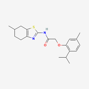 molecular formula C20H26N2O2S B11338819 2-[5-methyl-2-(propan-2-yl)phenoxy]-N-(6-methyl-4,5,6,7-tetrahydro-1,3-benzothiazol-2-yl)acetamide 