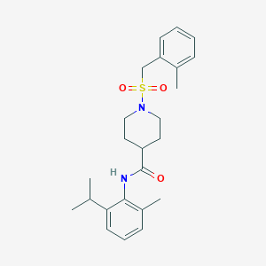 molecular formula C24H32N2O3S B11338833 1-[(2-methylbenzyl)sulfonyl]-N-[2-methyl-6-(propan-2-yl)phenyl]piperidine-4-carboxamide 