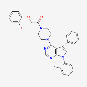 molecular formula C31H28FN5O2 B11338847 2-(2-fluorophenoxy)-1-{4-[7-(2-methylphenyl)-5-phenyl-7H-pyrrolo[2,3-d]pyrimidin-4-yl]piperazin-1-yl}ethanone 