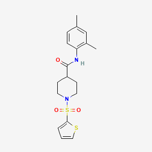 molecular formula C18H22N2O3S2 B11338852 N-(2,4-dimethylphenyl)-1-(thiophen-2-ylsulfonyl)piperidine-4-carboxamide 