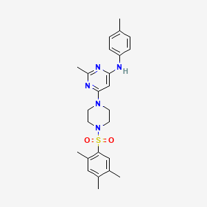 molecular formula C25H31N5O2S B11338854 2-Methyl-N-(4-methylphenyl)-6-[4-(2,4,5-trimethylbenzenesulfonyl)piperazin-1-YL]pyrimidin-4-amine 