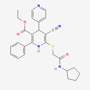 Ethyl 5-cyano-6-{[2-(cyclopentylamino)-2-oxoethyl]sulfanyl}-2-phenyl-1,4-dihydro-4,4'-bipyridine-3-carboxylate