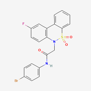 N-(4-bromophenyl)-2-(9-fluoro-5,5-dioxido-6H-dibenzo[c,e][1,2]thiazin-6-yl)acetamide