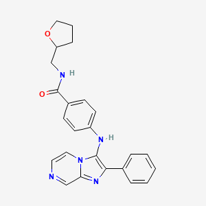 4-[(2-phenylimidazo[1,2-a]pyrazin-3-yl)amino]-N-(tetrahydrofuran-2-ylmethyl)benzamide