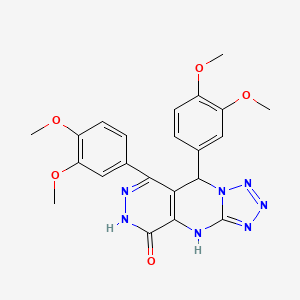 molecular formula C22H21N7O5 B11338899 8,10-bis(3,4-dimethoxyphenyl)-2,4,5,6,7,11,12-heptazatricyclo[7.4.0.03,7]trideca-1(9),3,5,10-tetraen-13-one 