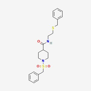 molecular formula C22H28N2O3S2 B11338960 N-[2-(benzylsulfanyl)ethyl]-1-(benzylsulfonyl)piperidine-4-carboxamide 