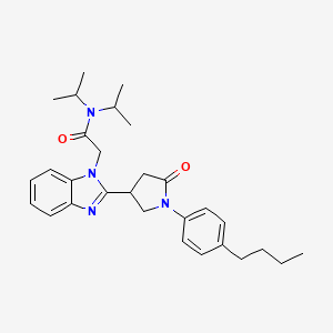 2-{2-[1-(4-butylphenyl)-5-oxopyrrolidin-3-yl]-1H-benzimidazol-1-yl}-N,N-di(propan-2-yl)acetamide