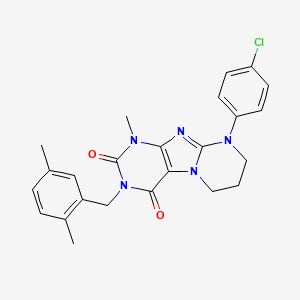 molecular formula C24H24ClN5O2 B11338978 9-(4-chlorophenyl)-3-[(2,5-dimethylphenyl)methyl]-1-methyl-7,8-dihydro-6H-purino[7,8-a]pyrimidine-2,4-dione 