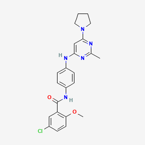 molecular formula C23H24ClN5O2 B11338991 5-Chloro-2-methoxy-N-(4-{[2-methyl-6-(pyrrolidin-1-YL)pyrimidin-4-YL]amino}phenyl)benzamide 