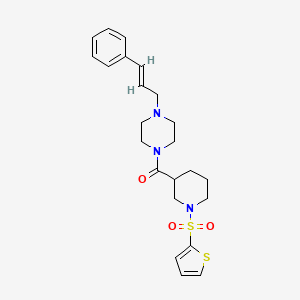 {4-[(2E)-3-phenylprop-2-en-1-yl]piperazin-1-yl}[1-(thiophen-2-ylsulfonyl)piperidin-3-yl]methanone