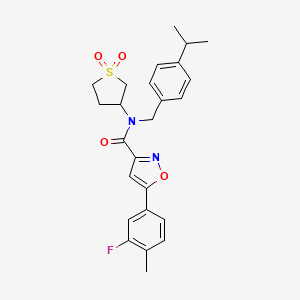 N-(1,1-dioxidotetrahydrothiophen-3-yl)-5-(3-fluoro-4-methylphenyl)-N-[4-(propan-2-yl)benzyl]-1,2-oxazole-3-carboxamide