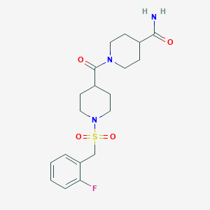 molecular formula C19H26FN3O4S B11339005 1-({1-[(2-Fluorobenzyl)sulfonyl]piperidin-4-yl}carbonyl)piperidine-4-carboxamide 