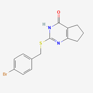 2-[(4-bromobenzyl)sulfanyl]-3,5,6,7-tetrahydro-4H-cyclopenta[d]pyrimidin-4-one