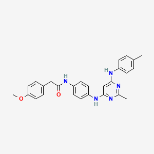 2-(4-methoxyphenyl)-N-[4-({2-methyl-6-[(4-methylphenyl)amino]pyrimidin-4-yl}amino)phenyl]acetamide