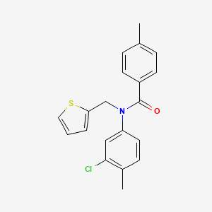 N-(3-chloro-4-methylphenyl)-4-methyl-N-(thiophen-2-ylmethyl)benzamide