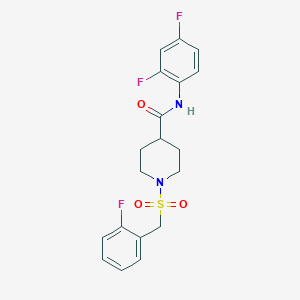 molecular formula C19H19F3N2O3S B11339058 N-(2,4-difluorophenyl)-1-[(2-fluorobenzyl)sulfonyl]piperidine-4-carboxamide 