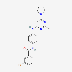 molecular formula C22H22BrN5O B11339076 3-Bromo-N-(4-{[2-methyl-6-(pyrrolidin-1-YL)pyrimidin-4-YL]amino}phenyl)benzamide 