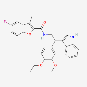 molecular formula C29H27FN2O4 B11339091 N-[2-(4-ethoxy-3-methoxyphenyl)-2-(1H-indol-3-yl)ethyl]-5-fluoro-3-methyl-1-benzofuran-2-carboxamide 