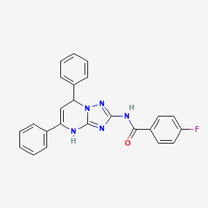 N-(5,7-diphenyl-3,7-dihydro[1,2,4]triazolo[1,5-a]pyrimidin-2-yl)-4-fluorobenzamide