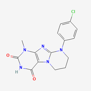 9-(4-chlorophenyl)-4-hydroxy-1-methyl-6,7,8,9-tetrahydropyrimido[2,1-f]purin-2(1H)-one