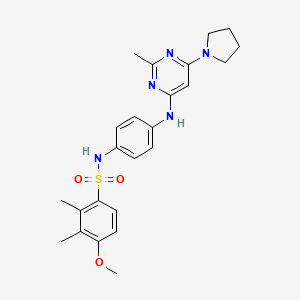 4-methoxy-2,3-dimethyl-N-(4-((2-methyl-6-(pyrrolidin-1-yl)pyrimidin-4-yl)amino)phenyl)benzenesulfonamide