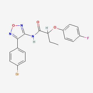 molecular formula C18H15BrFN3O3 B11339129 N-[4-(4-bromophenyl)-1,2,5-oxadiazol-3-yl]-2-(4-fluorophenoxy)butanamide 