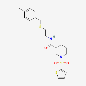 molecular formula C20H26N2O3S3 B11339164 N-{2-[(4-methylbenzyl)sulfanyl]ethyl}-1-(thiophen-2-ylsulfonyl)piperidine-3-carboxamide 