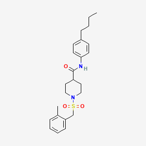 molecular formula C24H32N2O3S B11339165 N-(4-butylphenyl)-1-[(2-methylbenzyl)sulfonyl]piperidine-4-carboxamide 