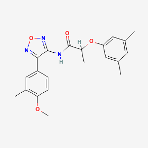 molecular formula C21H23N3O4 B11339178 2-(3,5-dimethylphenoxy)-N-[4-(4-methoxy-3-methylphenyl)-1,2,5-oxadiazol-3-yl]propanamide 